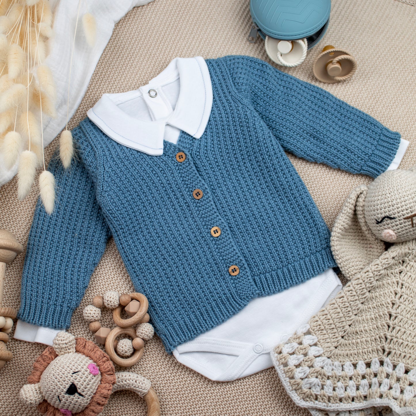Cardigan in maglia blu