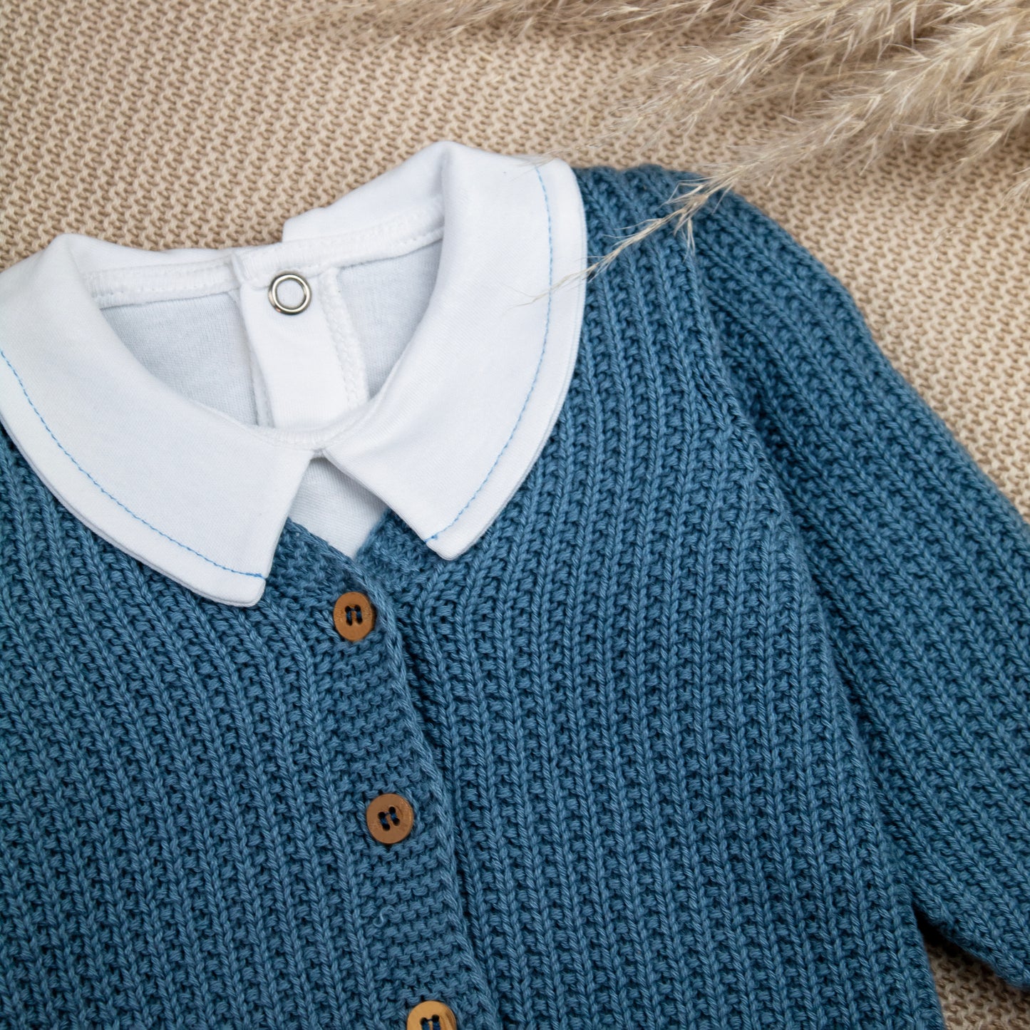 Cardigan in maglia blu