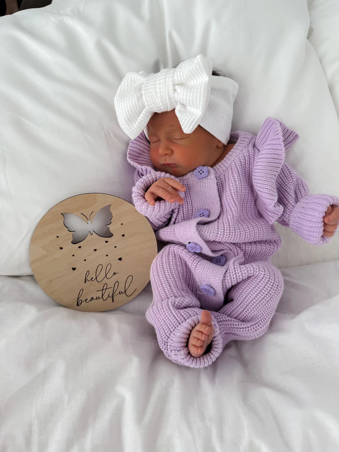 Tutina a Costine con Volant in Caldo Cotone – Lilla Orchid 💜🌸