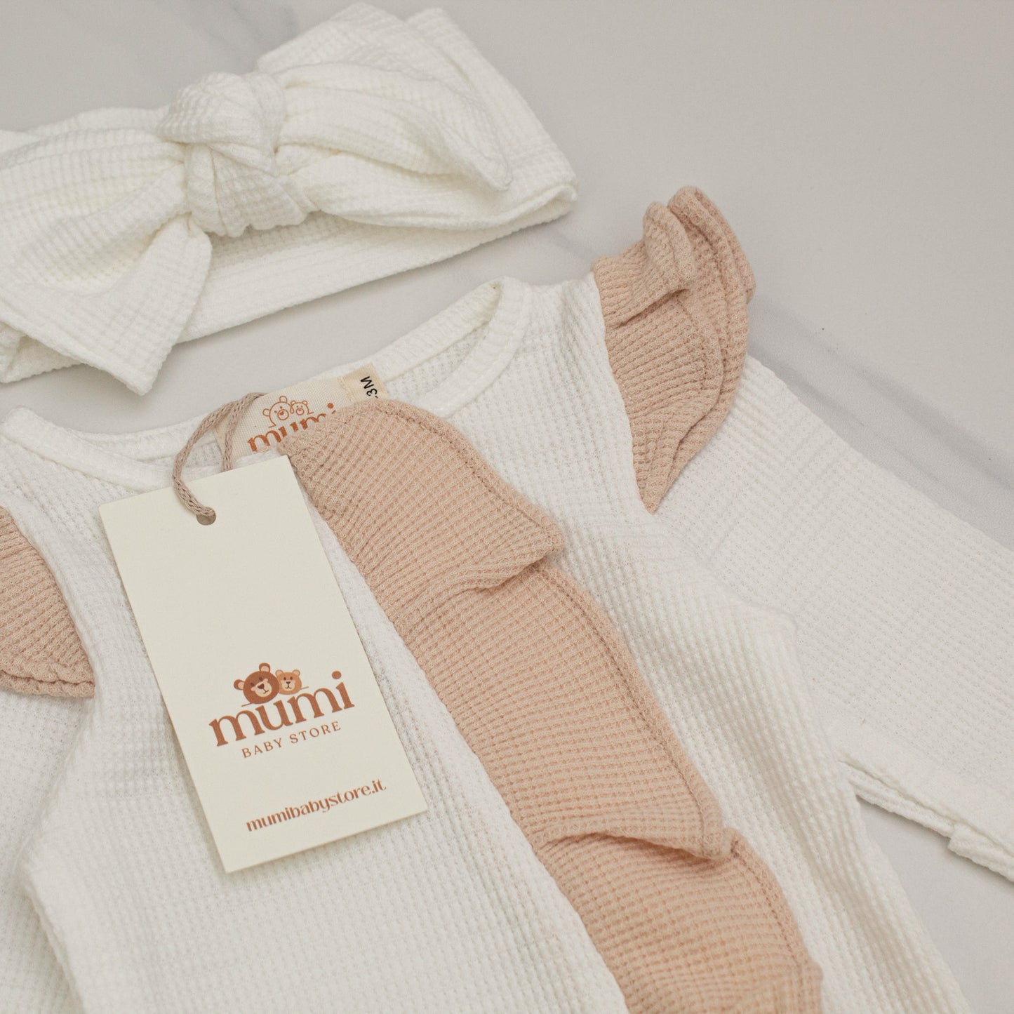 Tutina Mumi con volant + Fascia Fiocco