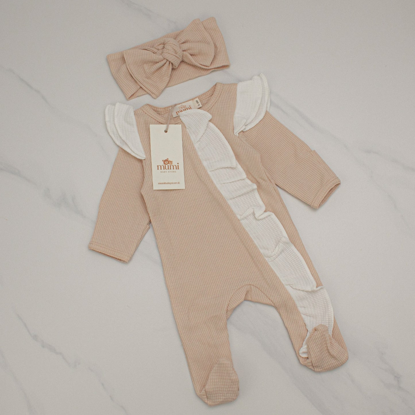 Tutina Mumi con volant + Fascia Fiocco