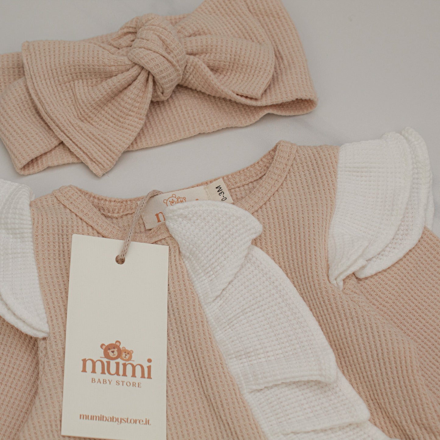 Tutina Mumi con volant + Fascia Fiocco