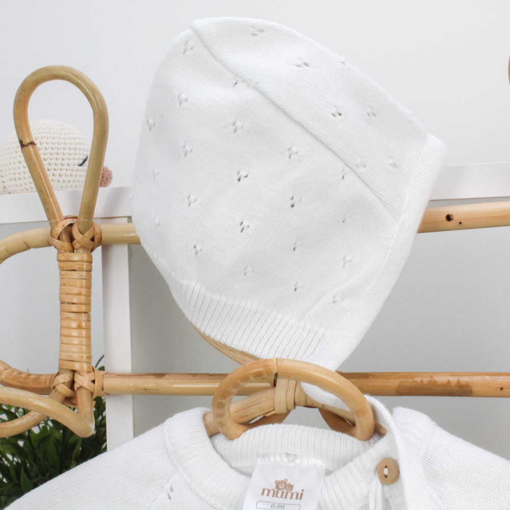 Coordinato Cuoricini 3 pezzi in maglia traforata Mumi