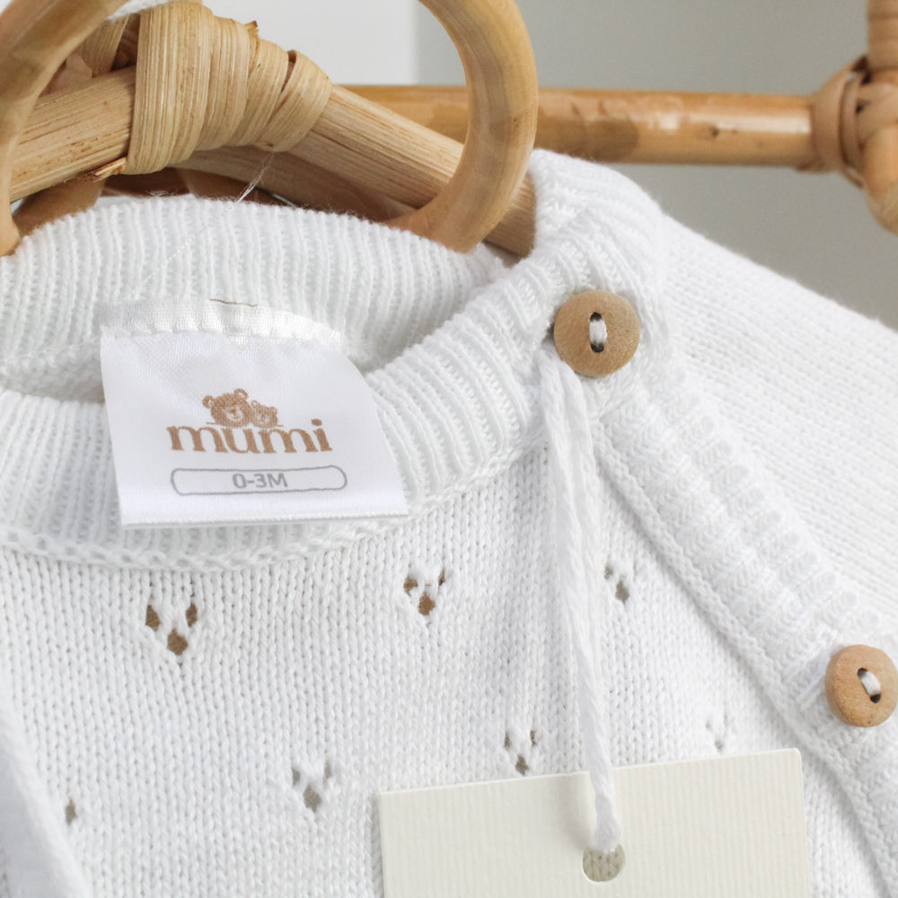 Coordinato Cuoricini 3 pezzi in maglia traforata Mumi