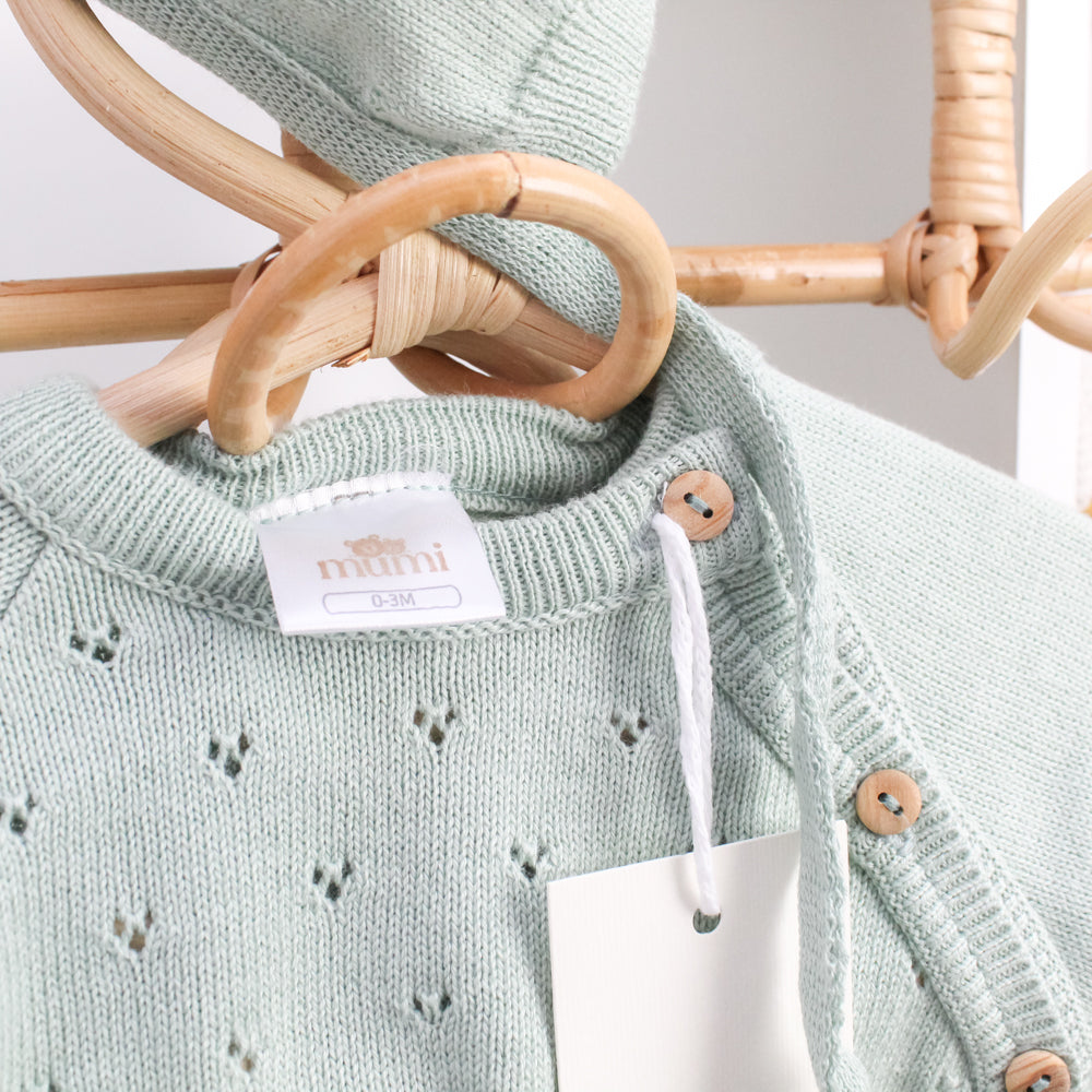 Coordinato Cuoricini 3 pezzi in maglia traforata Mumi