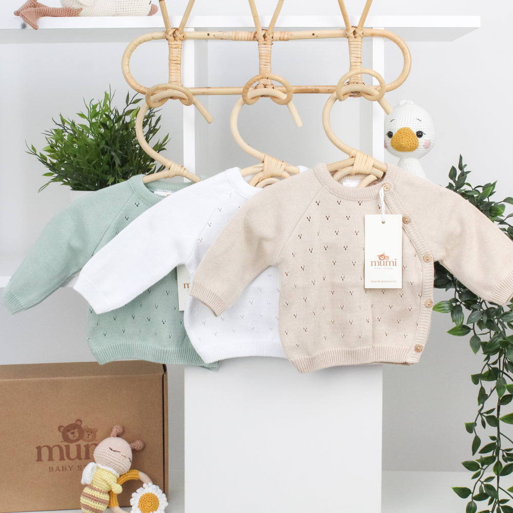 Coordinato Cuoricini 3 pezzi in maglia traforata Mumi