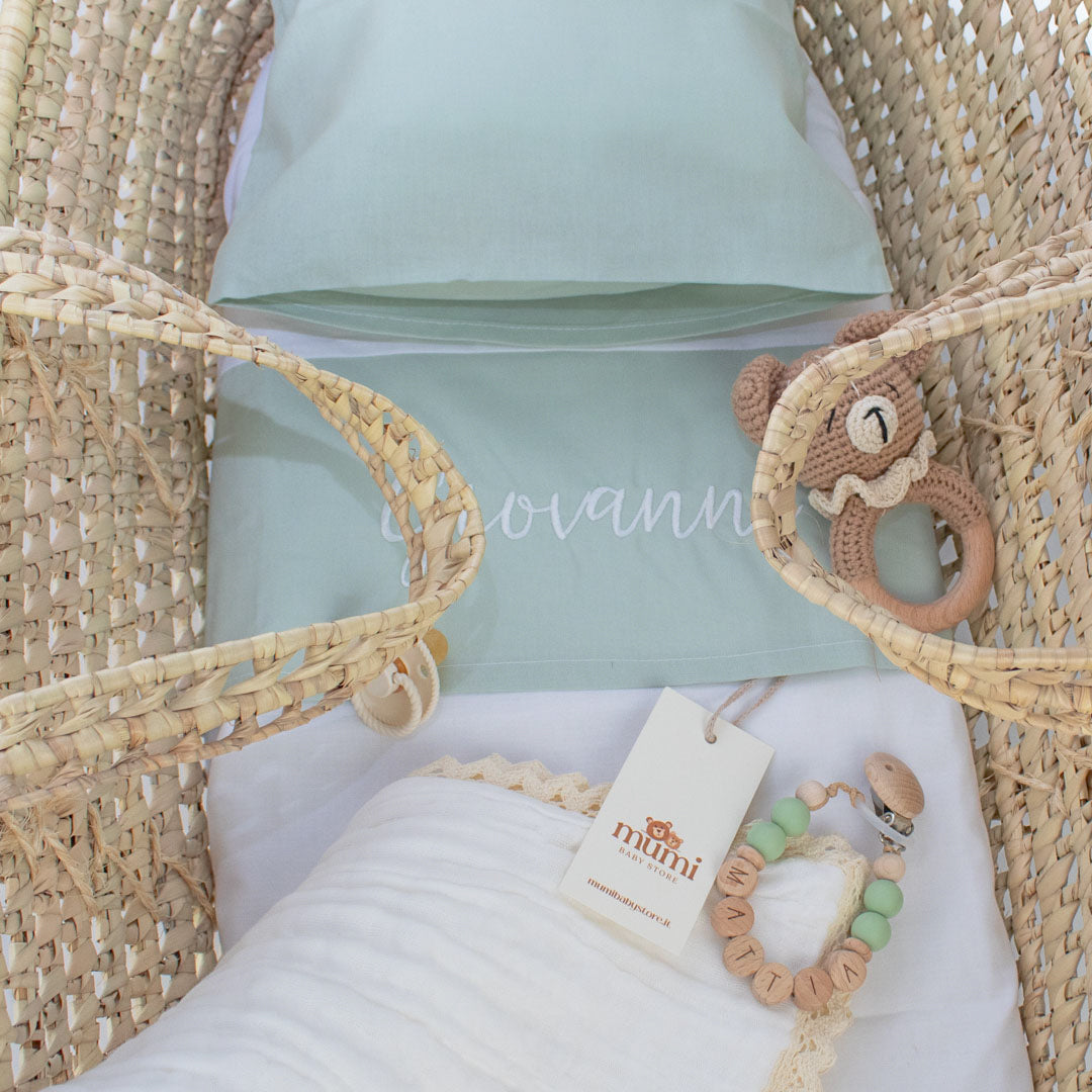 Lenzuola culla Mumi (ideale per cesta, navicella, carrozzina, stokke mini)