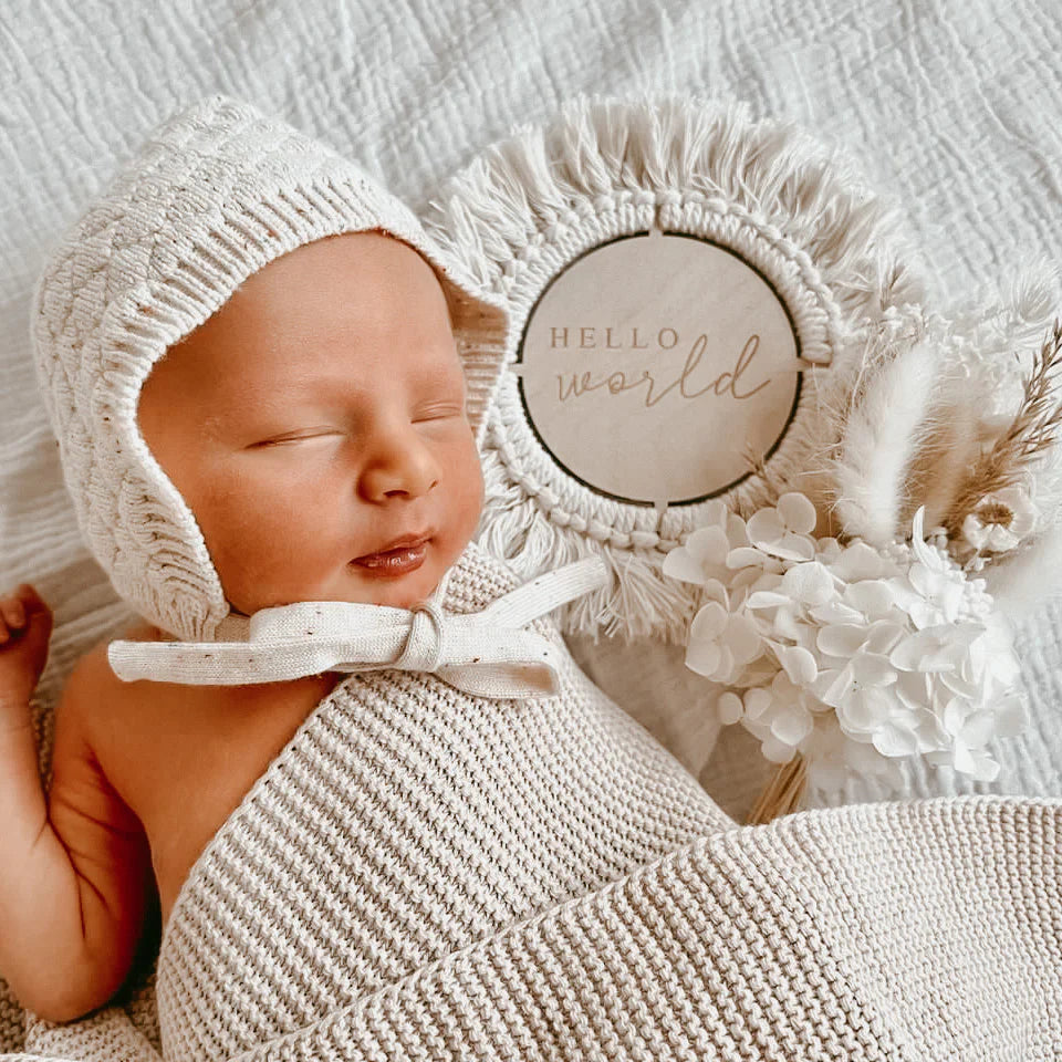 Targhetta hello world con frange