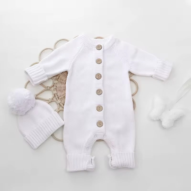 Tutina “Noa” con Cappellino Pompon,Caldo Cotone 100% Biologico 🧸☁️✨