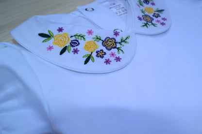 Body Floreale Ricamato in Cotone 🌸🩷