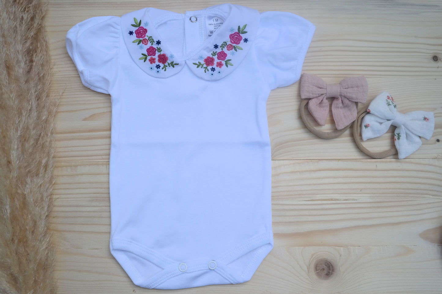 Body Floreale Ricamato in Cotone 🌸🩷