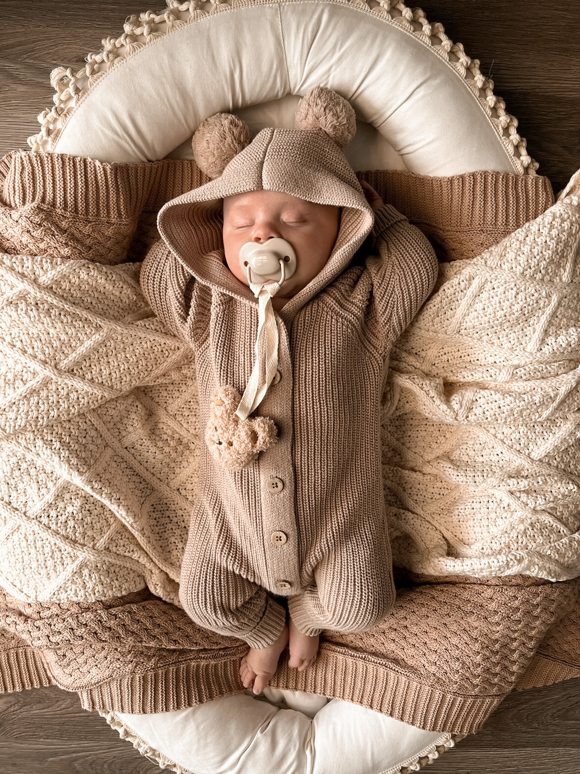 Tutina con cappuccio Teddy Cacao