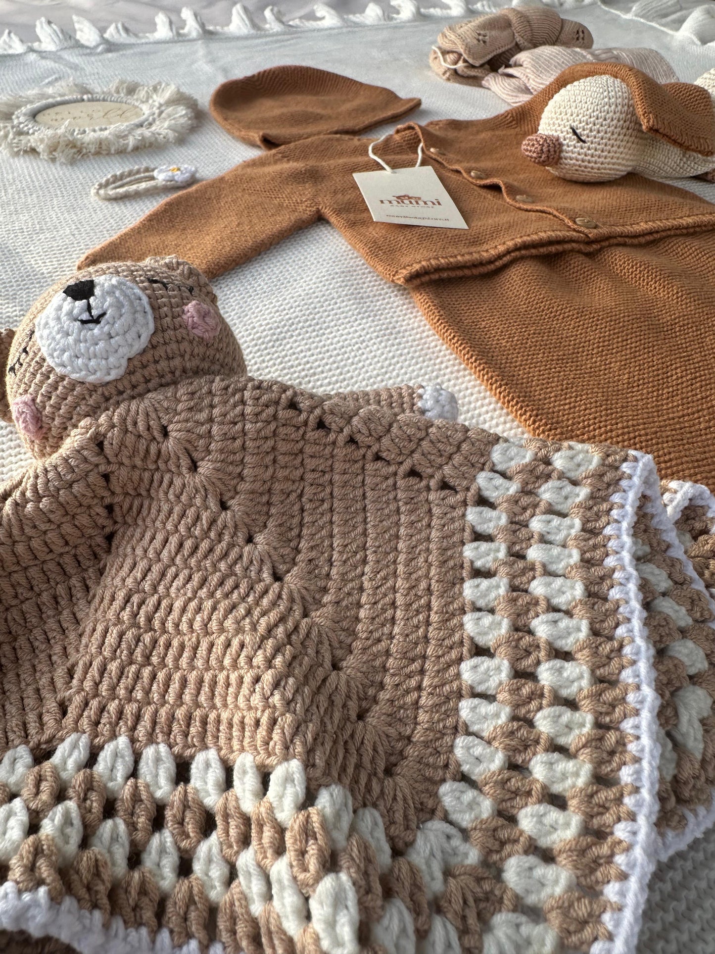 Completo Neonato 3 Pezzi in Lana e Cashmere