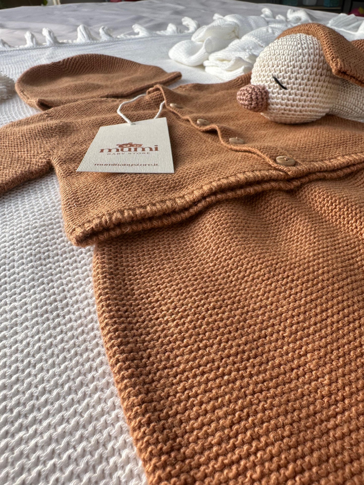 Completo Neonato 3 Pezzi in Lana e Cashmere