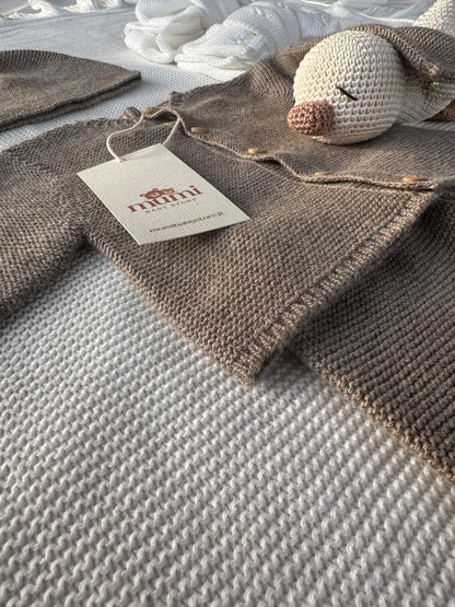 Completo Neonato 3 Pezzi in Lana e Cashmere