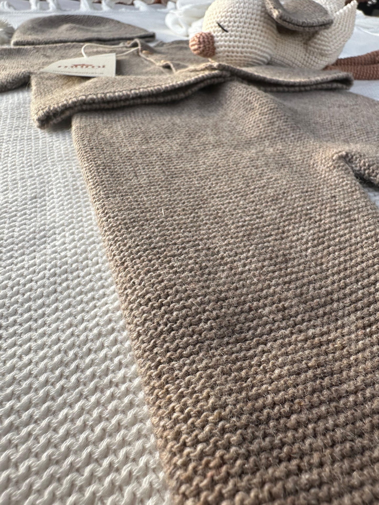 Completo Neonato 3 Pezzi in Lana e Cashmere