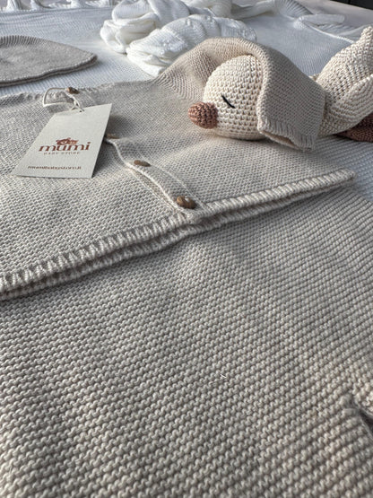 Completo Neonato 3 Pezzi in Lana e Cashmere