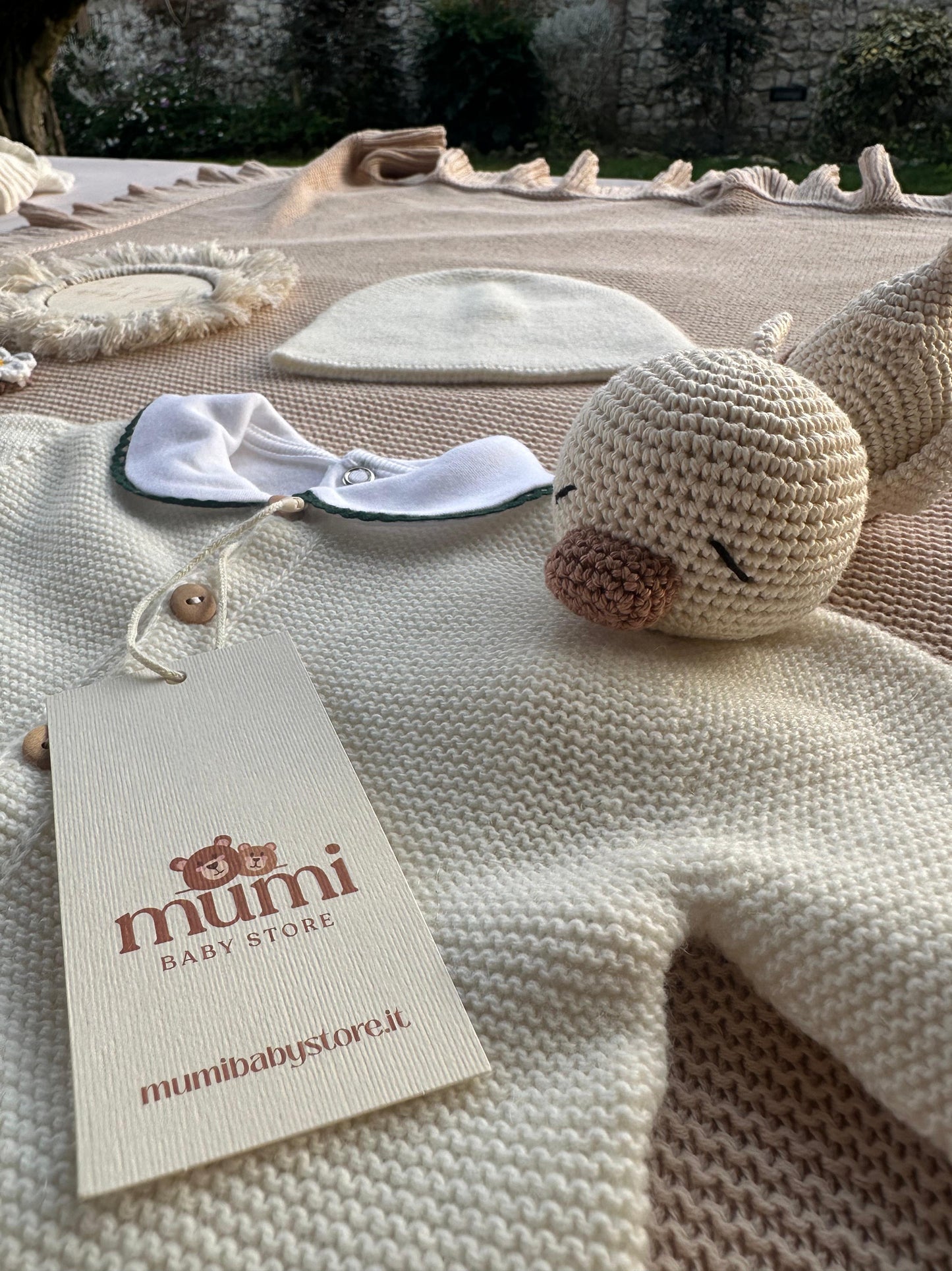 Completo Neonato 3 Pezzi in Lana e Cashmere