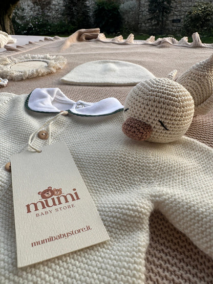 Completo Neonato 3 Pezzi in Lana e Cashmere