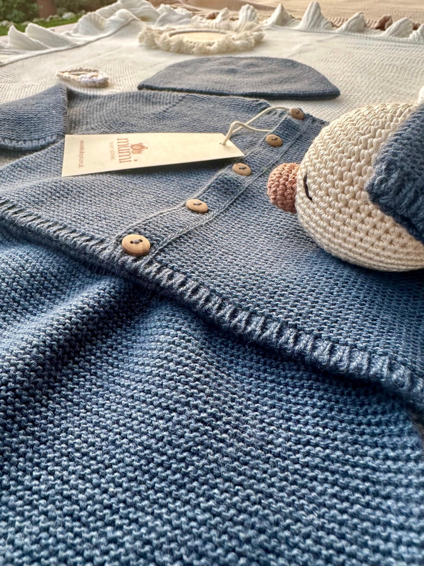 Completo Neonato 3 Pezzi in Lana e Cashmere