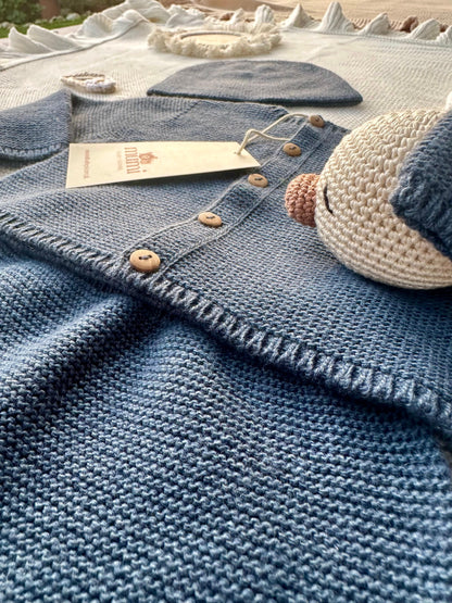 Completo Neonato 3 Pezzi in Lana e Cashmere