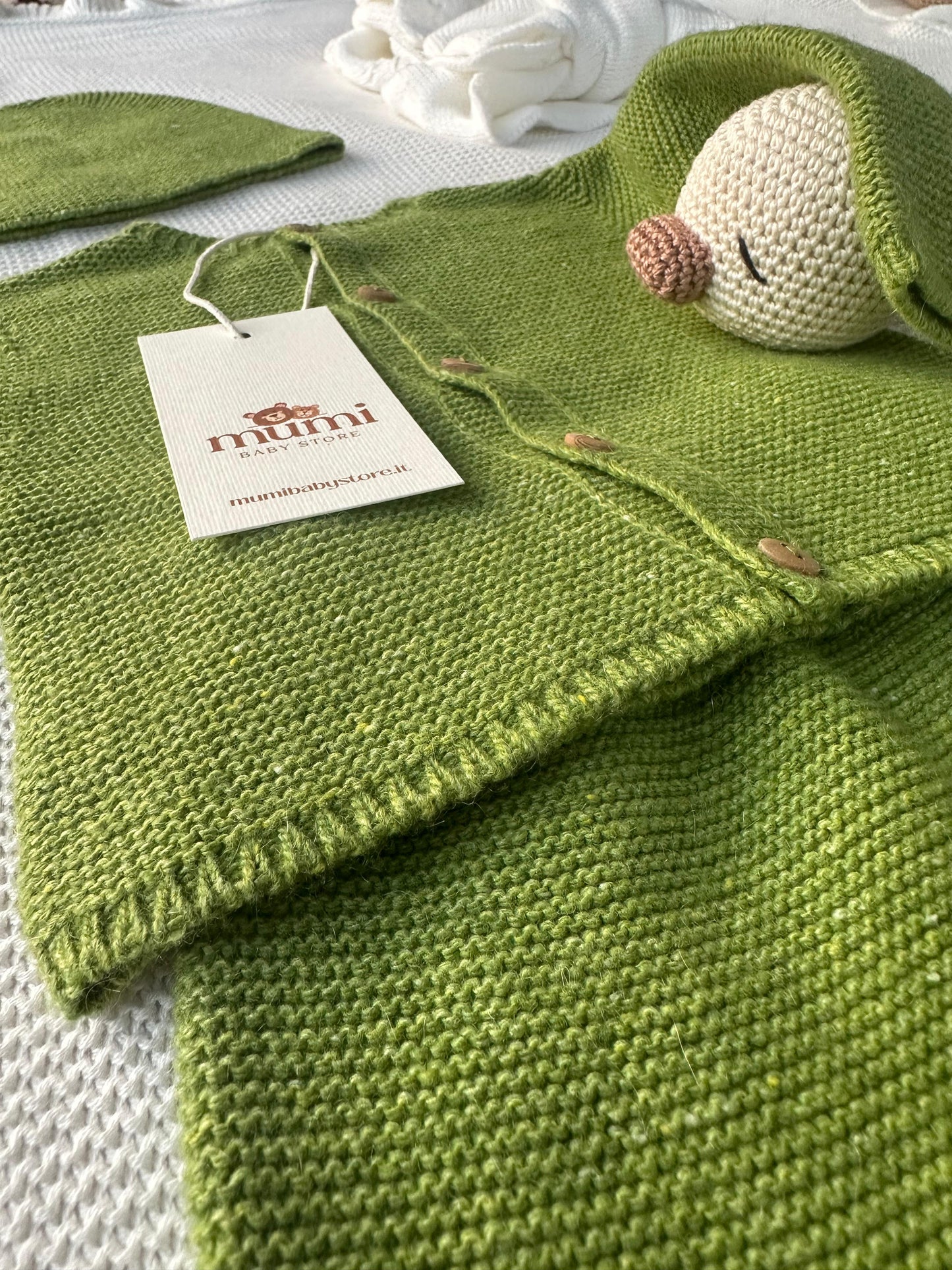 Completo Neonato 3 Pezzi in Lana e Cashmere