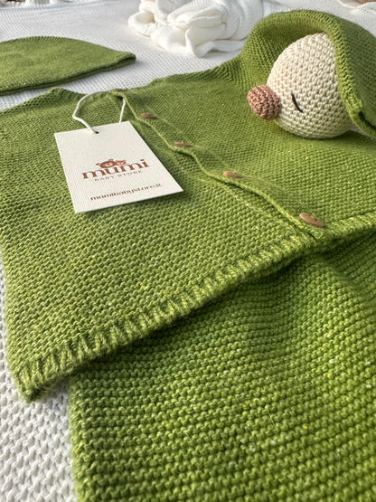 Completo Neonato 3 Pezzi in Lana e Cashmere