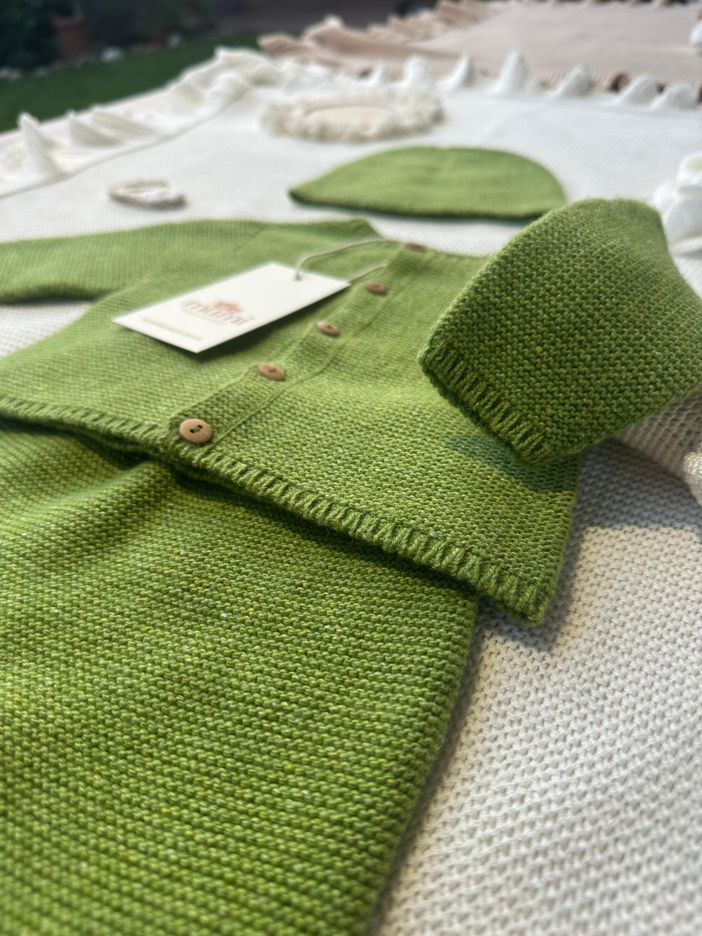 Completo Neonato 3 Pezzi in Lana e Cashmere