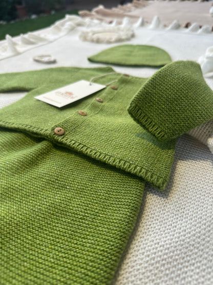 Completo Neonato 3 Pezzi in Lana e Cashmere