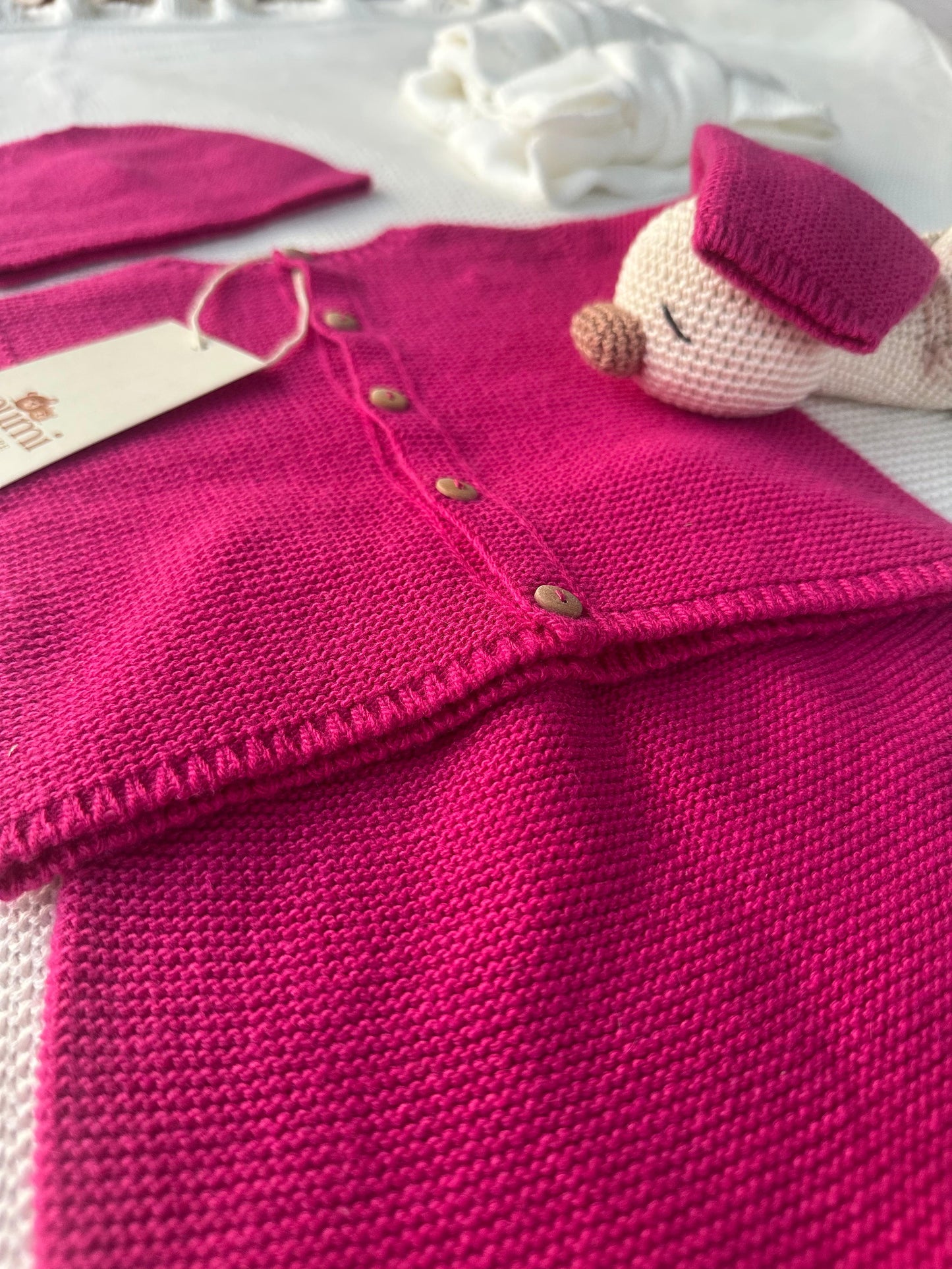 Completo Neonato 3 Pezzi in Lana e Cashmere