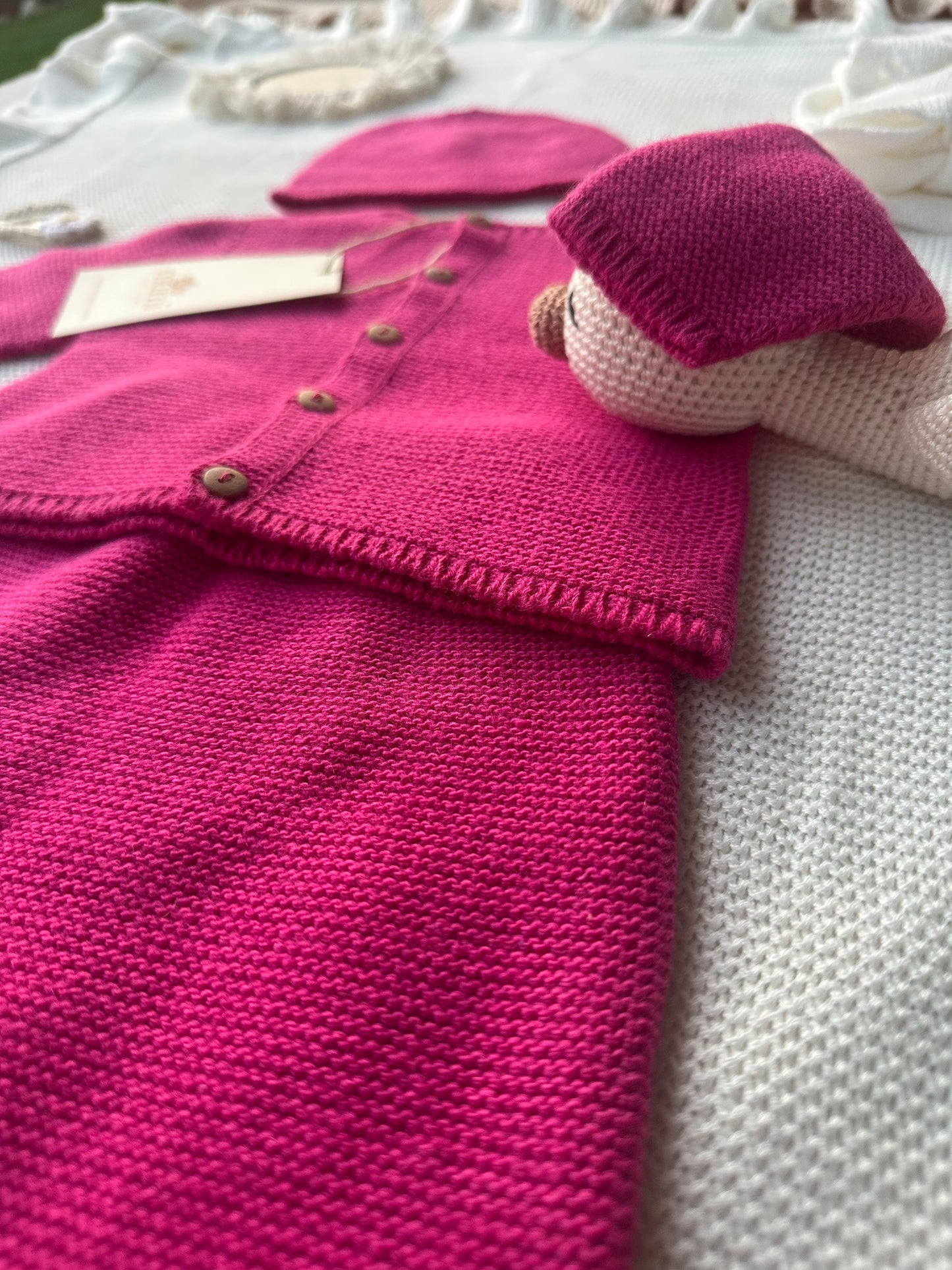 Completo Neonato 3 Pezzi in Lana e Cashmere