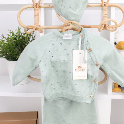 Coordinato Cuoricini 3 pezzi in maglia traforata Mumi