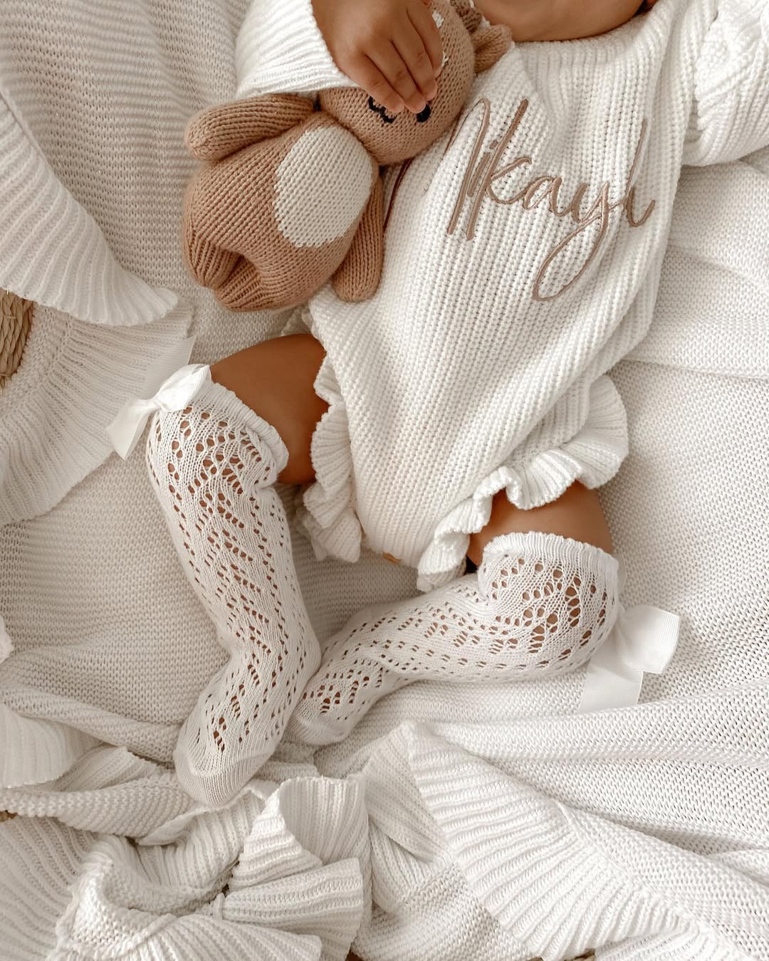 Pagliaccetto in Maglia Milk Personalizzabile
