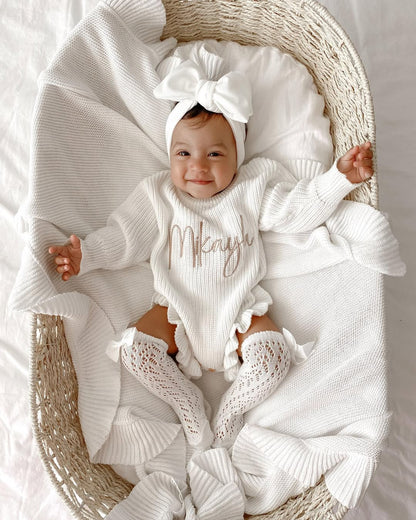 Pagliaccetto in Maglia Milk Personalizzabile